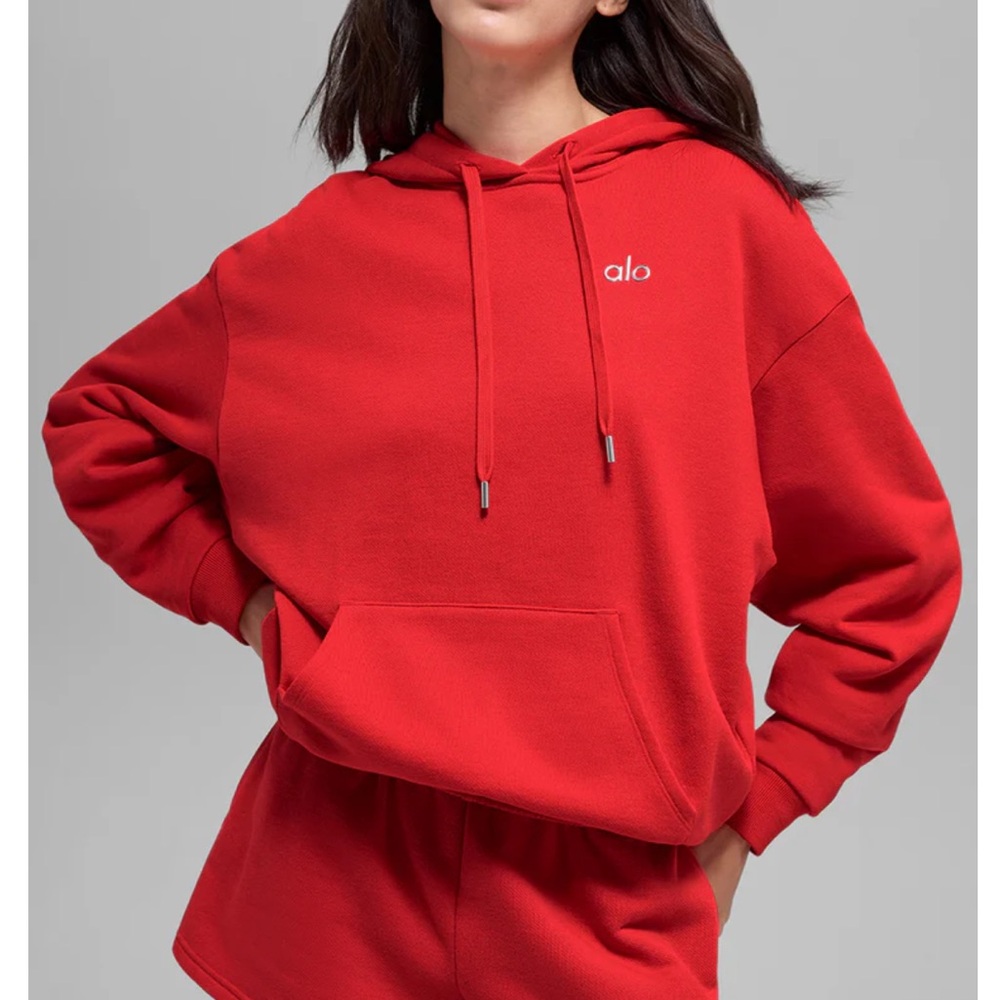 Alo Yoga Accolade Hoodie Bright Red Medium
